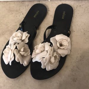 Beautiful flip-flops with flowers
